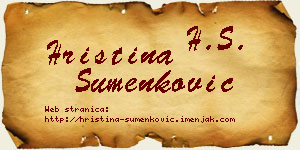 Hristina Šumenković vizit kartica